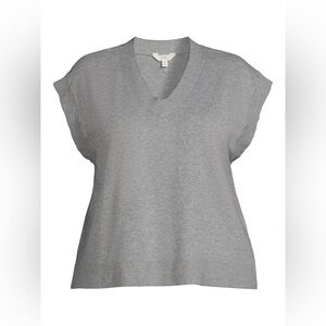 NWT Woman’s Plus  3X  Pullover, V-Neck, Sleeveless, Gray Top. Terra & Sky